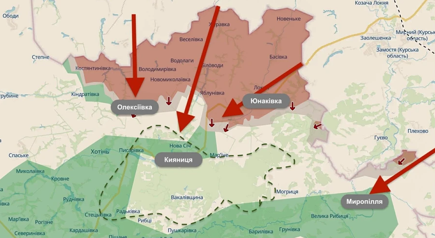 РФ наращивает войска и продвигается в сторону лесов Сумской области