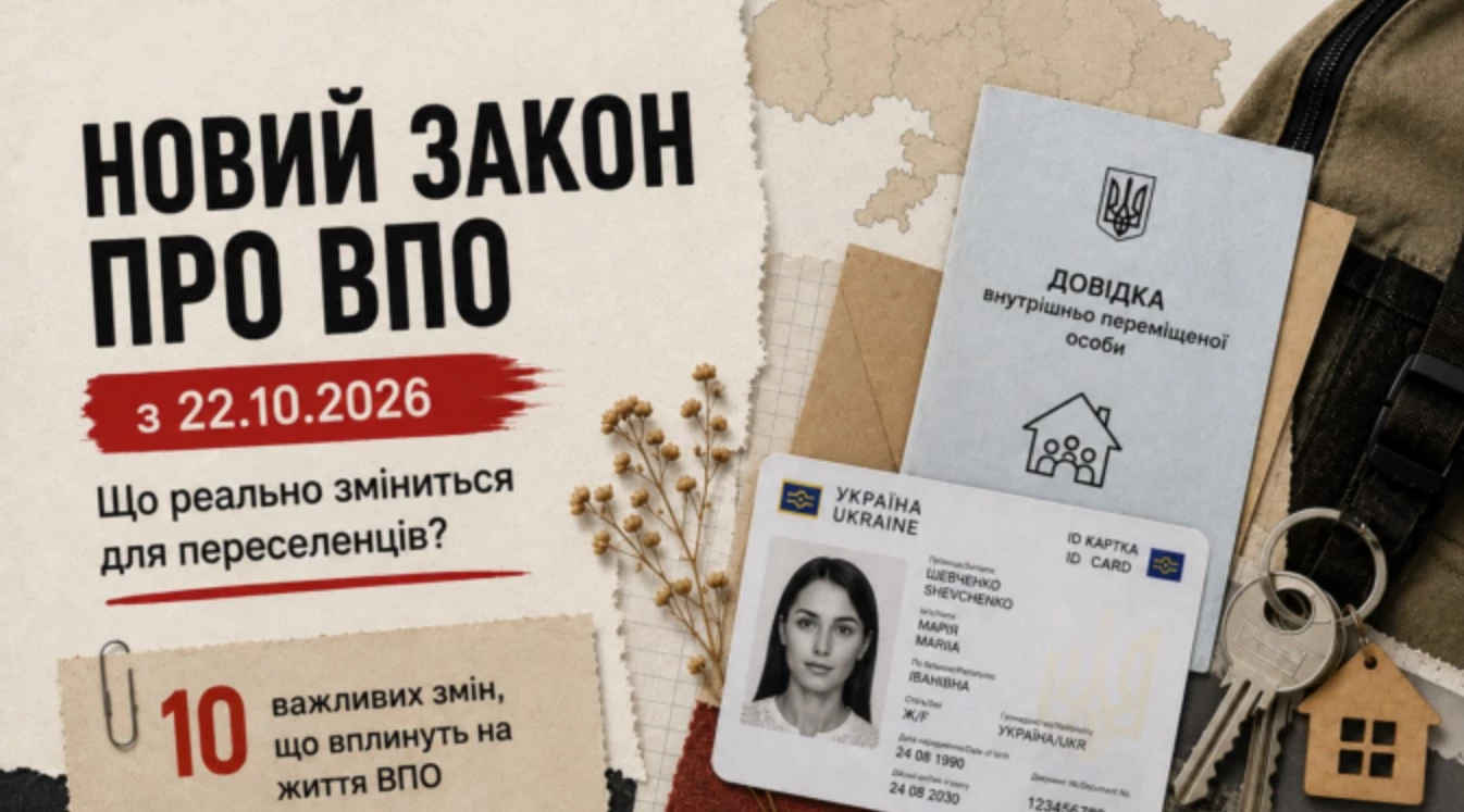 З 22 жовтня в Україні запроваджується новий документ для підтвердження статусу ВПО