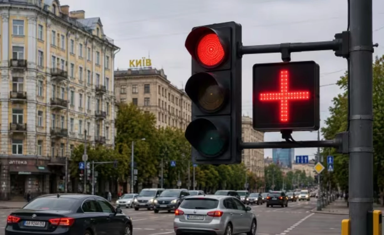 Красный крест на светофорах Киева: что означает новый сигнал и почему водителю не стоит паниковать